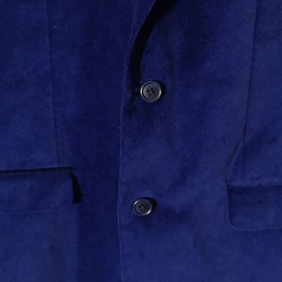 US Polo Assn Men's Velvet Sport Coat Royal Blue Tartan Plaid Like-new Size 40R - Picture 4 of 9